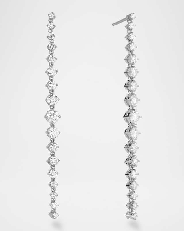 14K Gold Linear Moveable Diamond Earrings